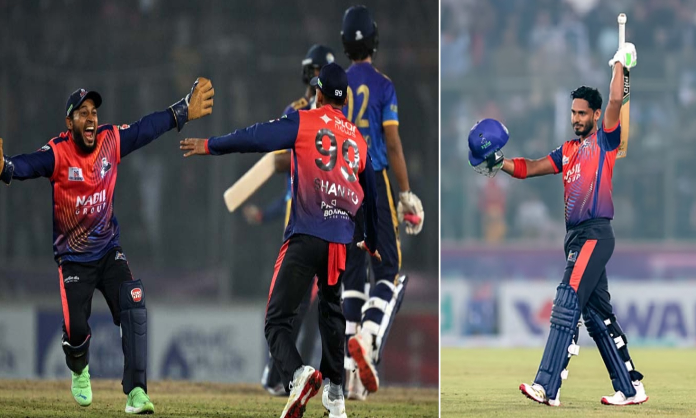 বিপিএল ফাইনালে ট্রফি হাতে রাজশাহী ওয়ারিয়র্স