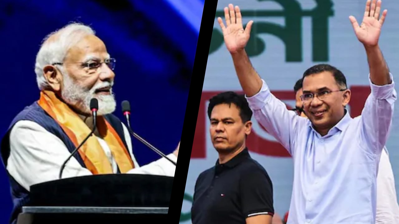 তারেক রহমান ও নরেন্দ্র মোদির ছবি